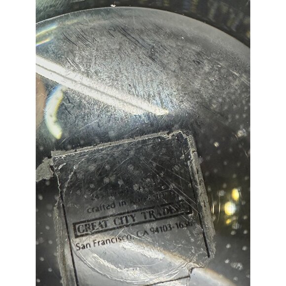 Vtg Great City Trader Controlled Bubble Geometric Glass Blown Paperweight 4" DIA - Picture 4 of 10